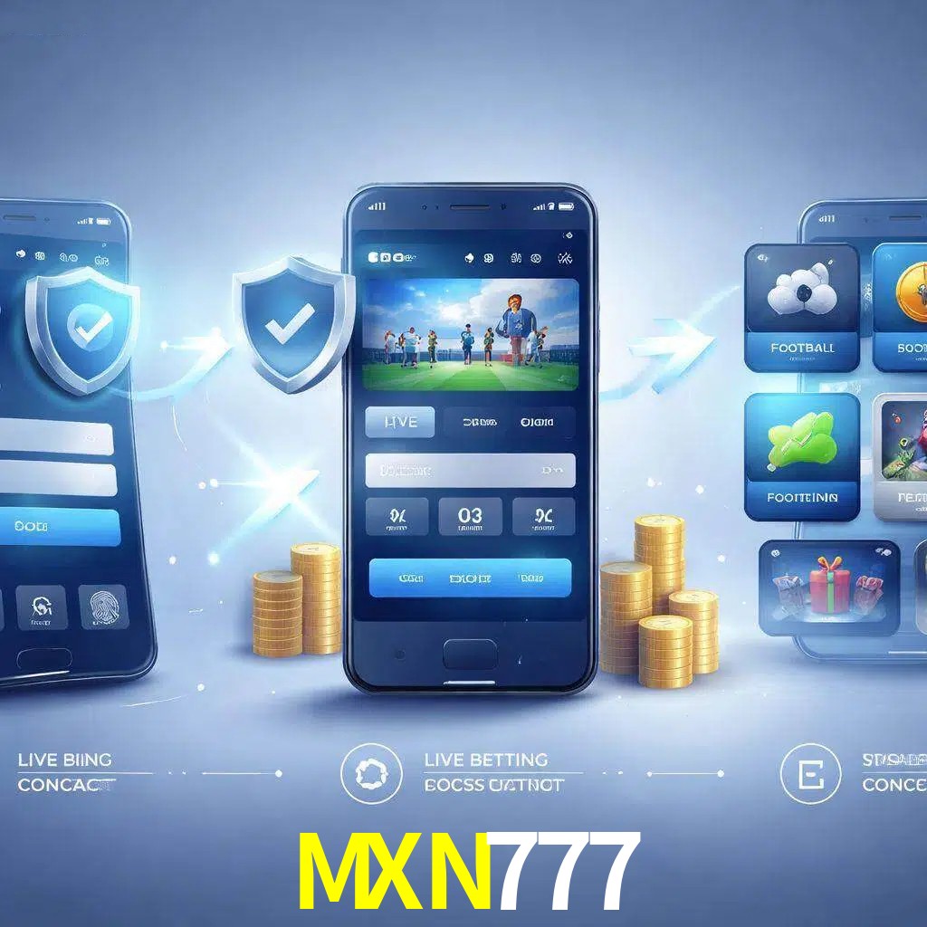 Pasos de acceso a la app MXN777 en pantalla de teléfono móvil